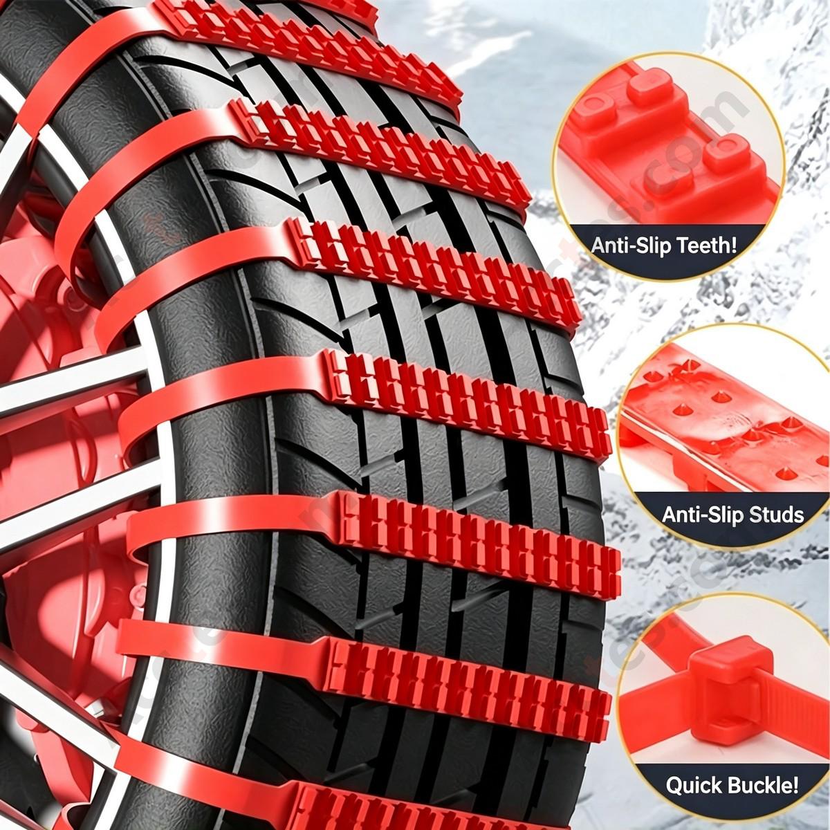 New Material Universal Red Car Tire Anti Skid Chain 1 Piece For Car SUV