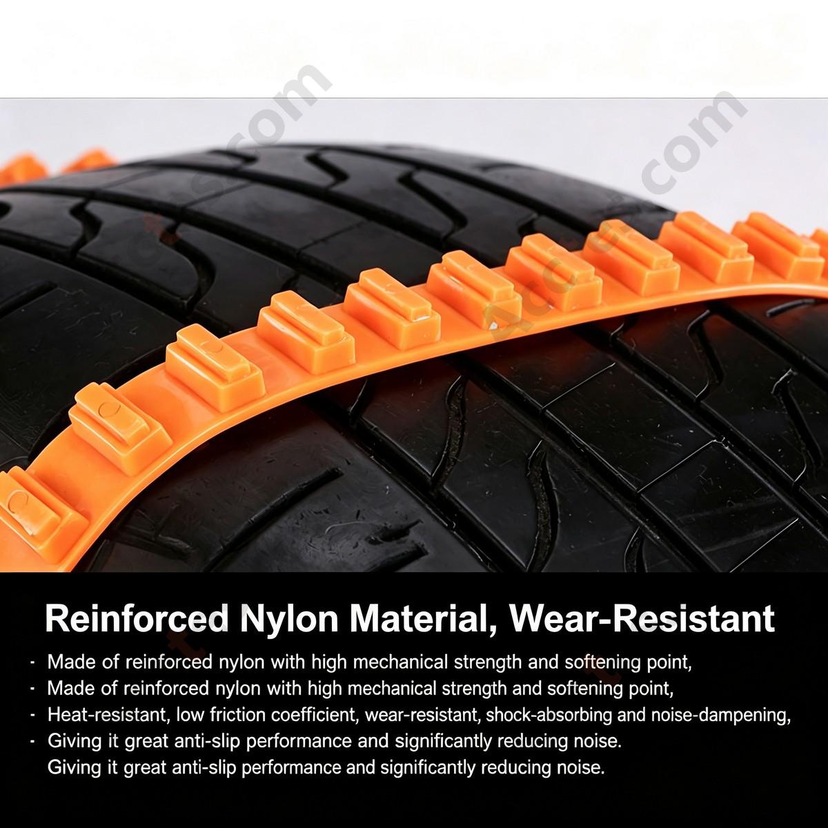 New Material Universal Orange Car Tire Anti Skid Chain 1 Piece For Car SUV