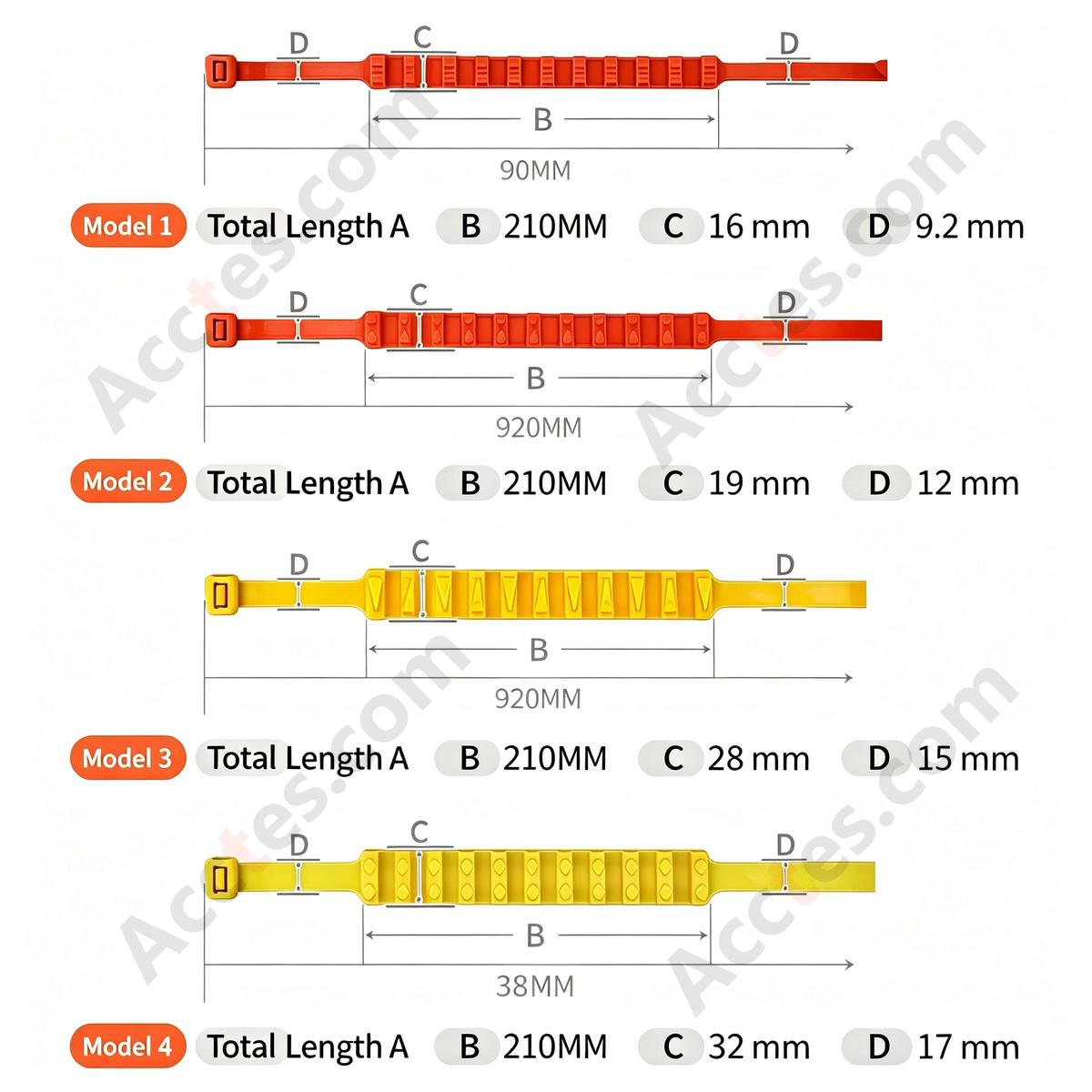 Cold Resistant Nylon Car Anti Slip Tire Strap 9x900mm Orange 1 Piece Plain Package