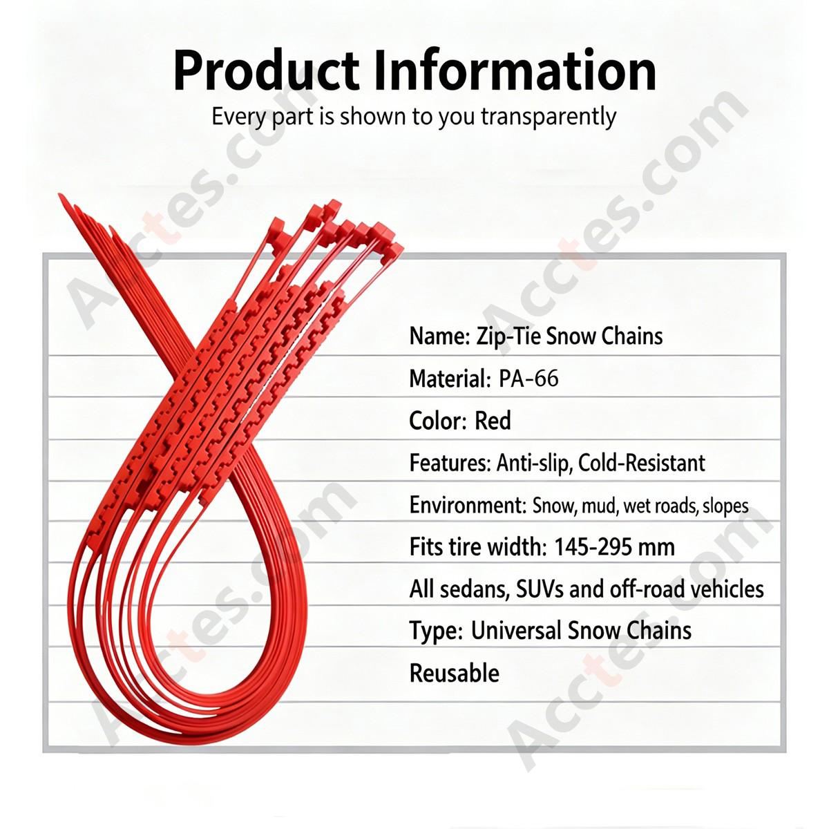 Universal Car Tire Anti Slip Strap 1 Piece Emergency Snow Mud Chain