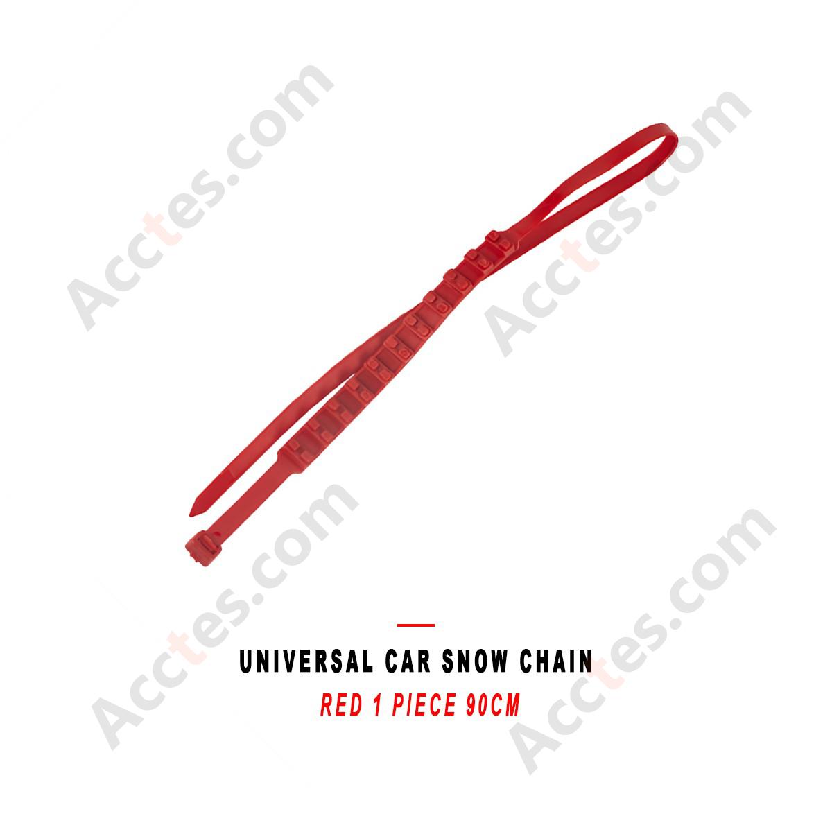 Universal Red Car Snow Chain For Sedan SUV 1 Piece 90cm
