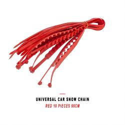 Universal Red Car Snow Chain For Sedan SUV 10 Pieces 90cm