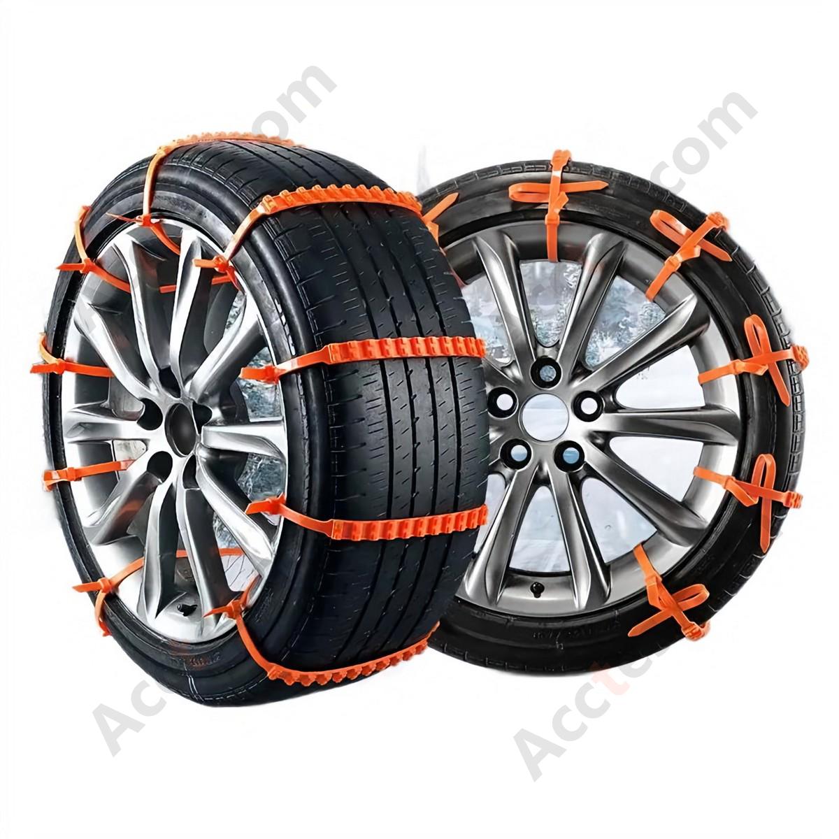 Universal Red Car Snow Chain For Sedan SUV 10 Pieces 90cm