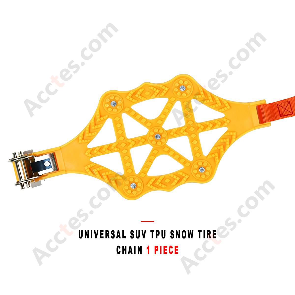 Universal SUV TPU Snow Tire Chain 1 Piece with 5 Studs Emergency Snow Chain