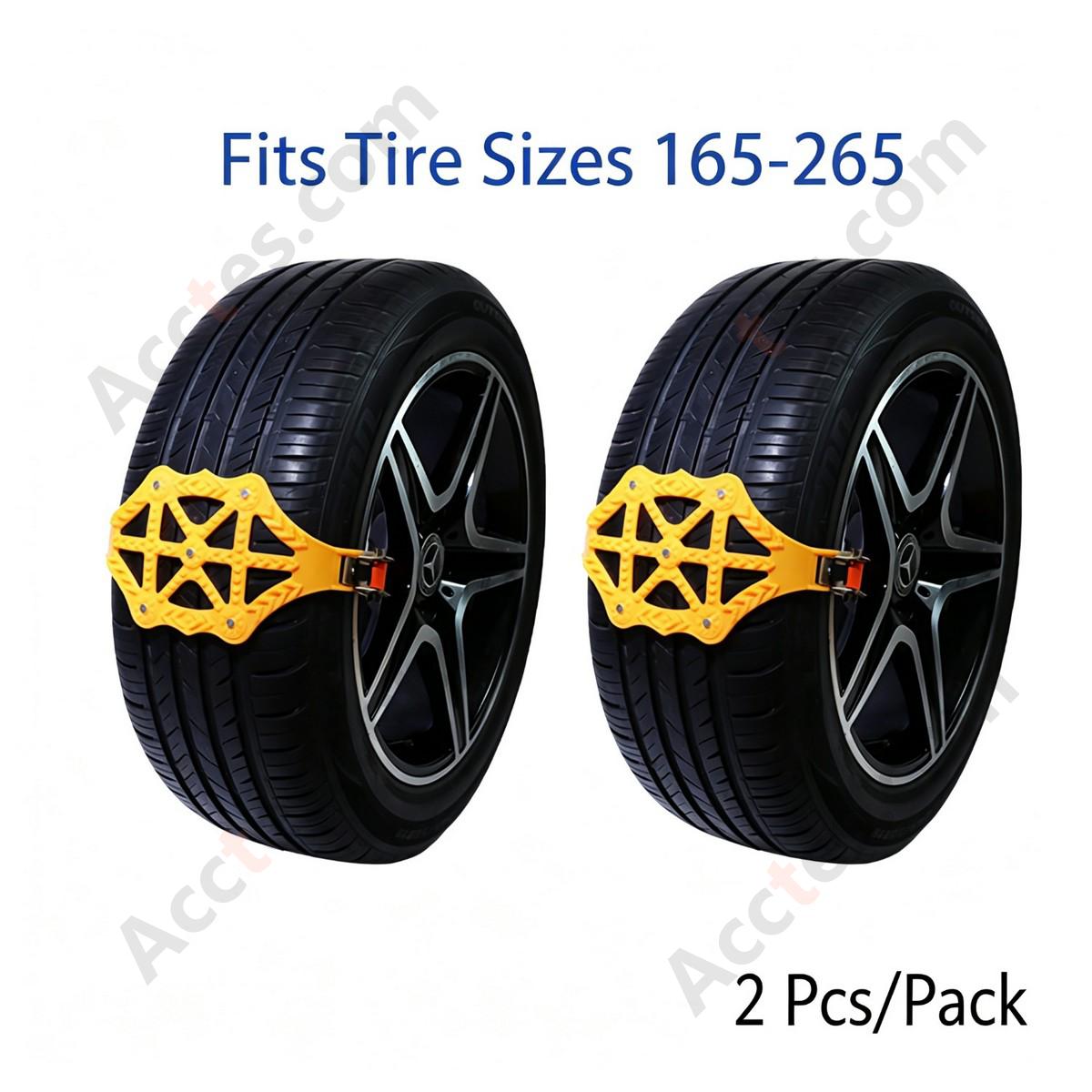 Universal SUV TPU Snow Tire Chain 2 Pieces with 5 Studs Emergency Snow Chain