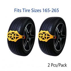 Universal SUV TPU Snow Tire Chain 2 Pieces with 5 Studs Emergency Snow Chain