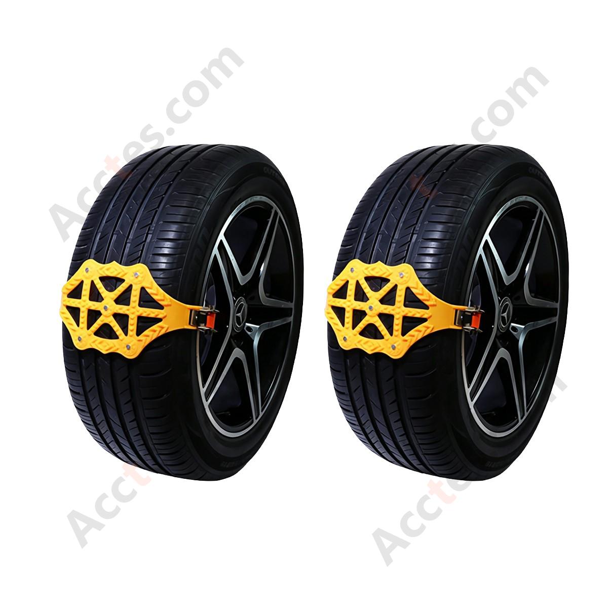 Universal SUV TPU Snow Tire Chain 2 Pieces with 5 Studs Emergency Snow Chain