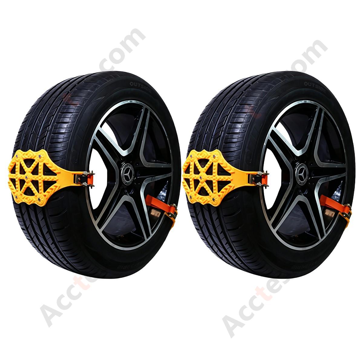 Universal SUV TPU Snow Tire Chain 4 Pieces with 5 Studs Emergency Snow Chain