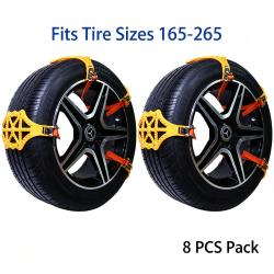 Universal SUV TPU Snow Tire Chain 8 Pieces with 5 Studs Emergency Snow Chain