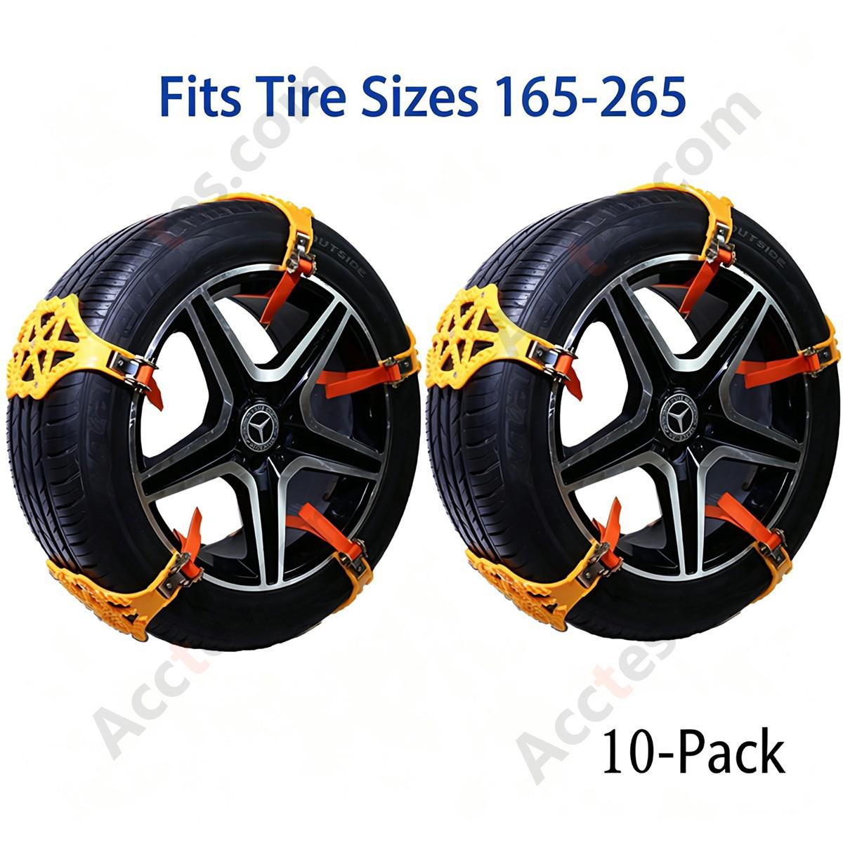 Universal SUV TPU Snow Tire Chain 10 Pieces with 5 Studs Emergency Snow Chain