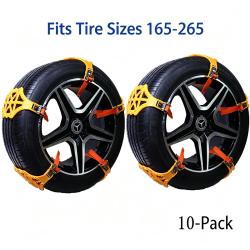 Universal SUV TPU Snow Tire Chain 10 Pieces with 5 Studs Emergency Snow Chain
