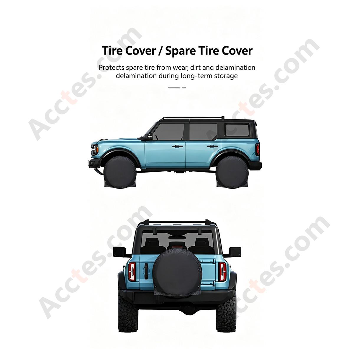 210D Coated Oxford Universal Spare Tire Cover Waterproof Sun Protection 27-29 inch