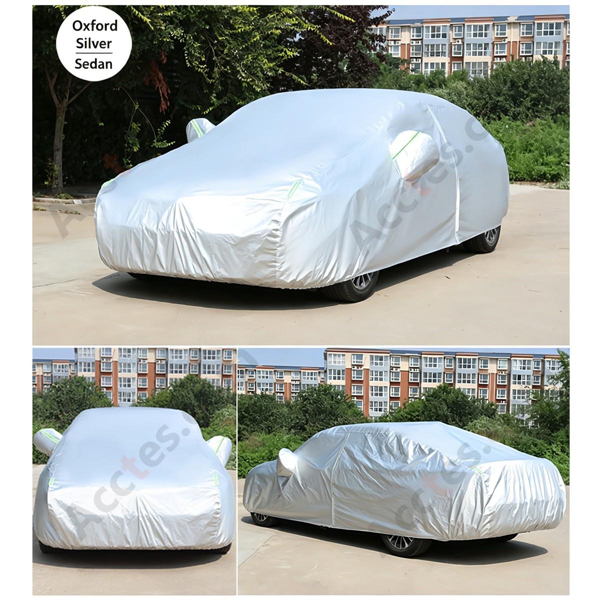 Full Car Cover Compatible with Tesla Model 3 Sun Protection Dustproof Oxford Silver