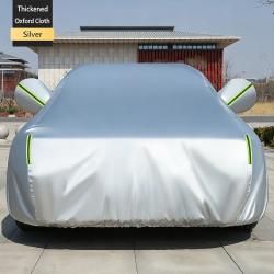 Universal Full Car Cover for Sedan SUV Silver Thickened Fleece Lined