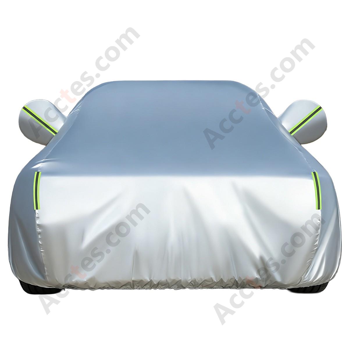 Universal Full Car Cover for Sedan SUV Silver Thickened Fleece Lined