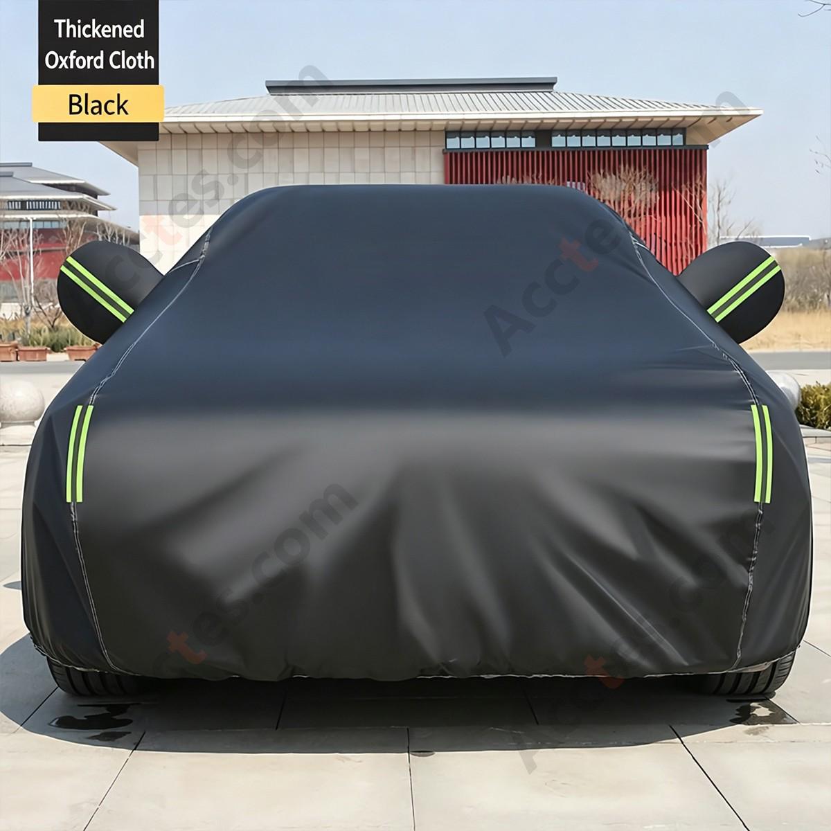 Universal Full Car Cover for Sedan SUV Black Thickened Fleece Lined