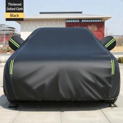 Universal Full Car Cover for Sedan SUV Black Thickened Fleece Lined