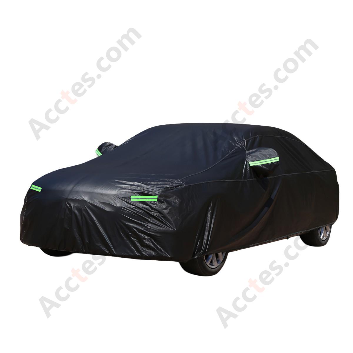 Universal Full Car Cover for Sedan SUV Black Thickened Fleece Lined