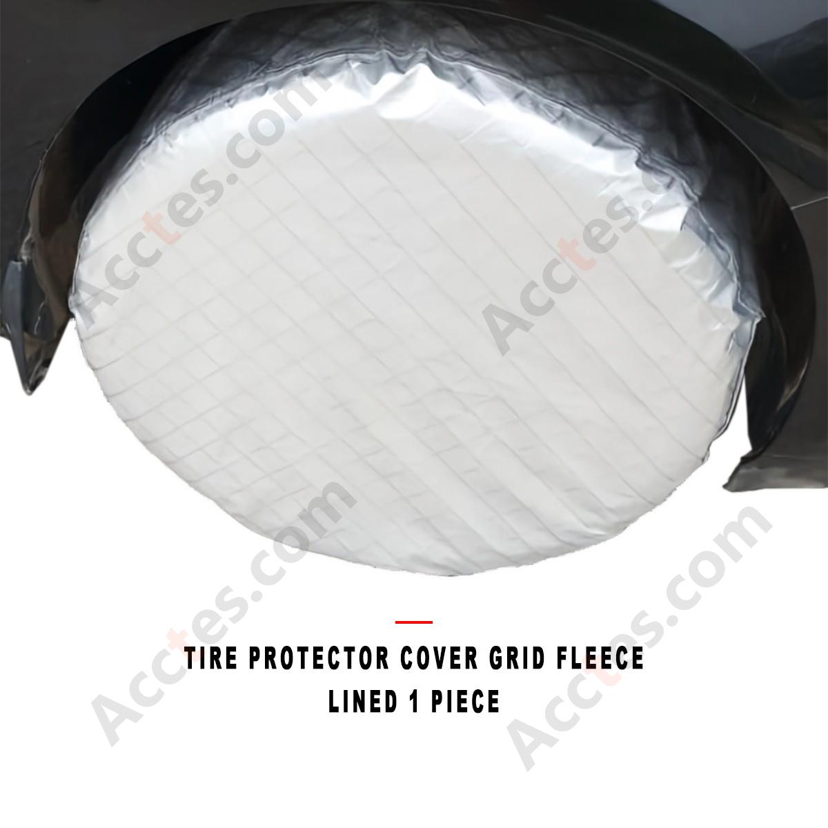 Car Tire Protector Cover Fleece Lined Thickened Grid Pattern 1 Piece