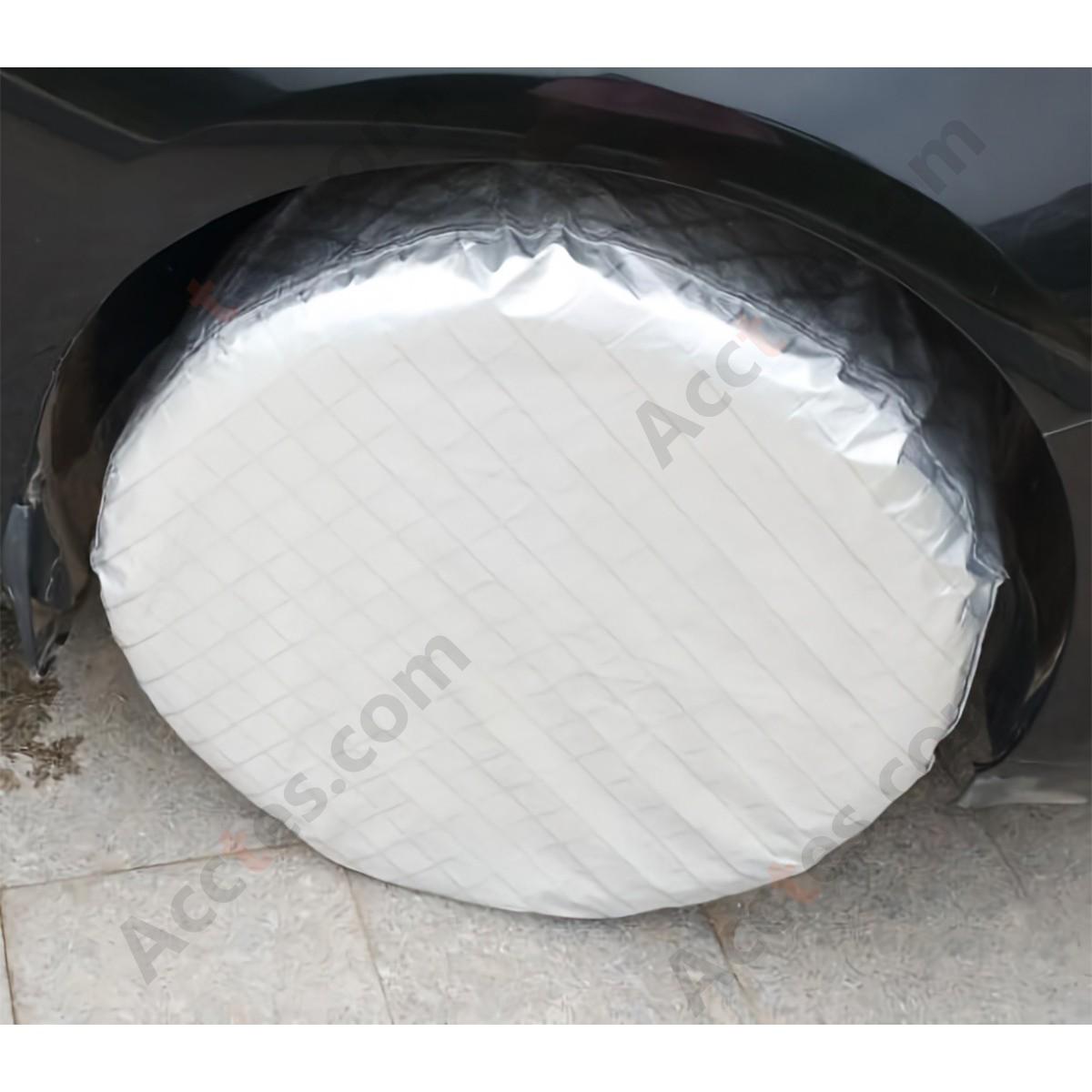 Car Tire Protector Cover Fleece Lined Thickened Grid Pattern 1 Piece