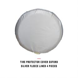 Car Tire Protector Cover Fleece Lined Thickened Oxford Silver 4 Pieces