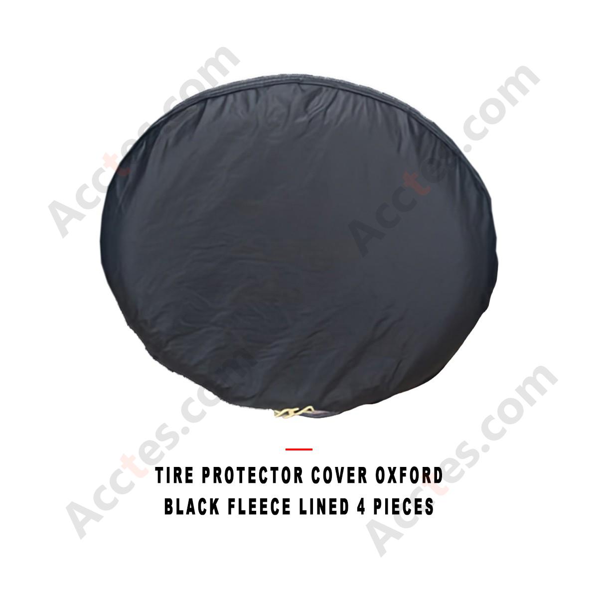Car Tire Protector Cover Fleece Lined Thickened Oxford Black 4 Pieces