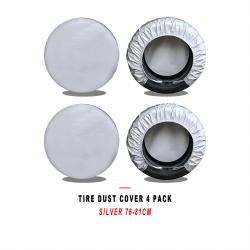Car Tire Sun Protection Dust Cover 4 Pack Silver Diameter 76-81cm Width 34cm