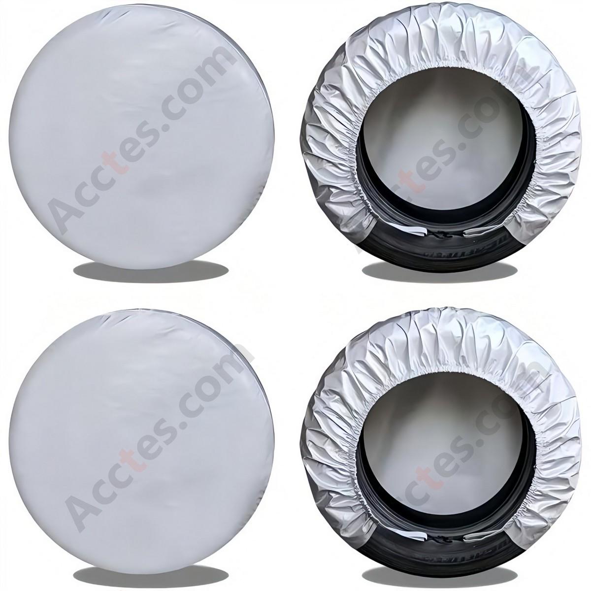 Car Tire Sun Protection Dust Cover 4 Pack Silver Diameter 76-81cm Width 34cm