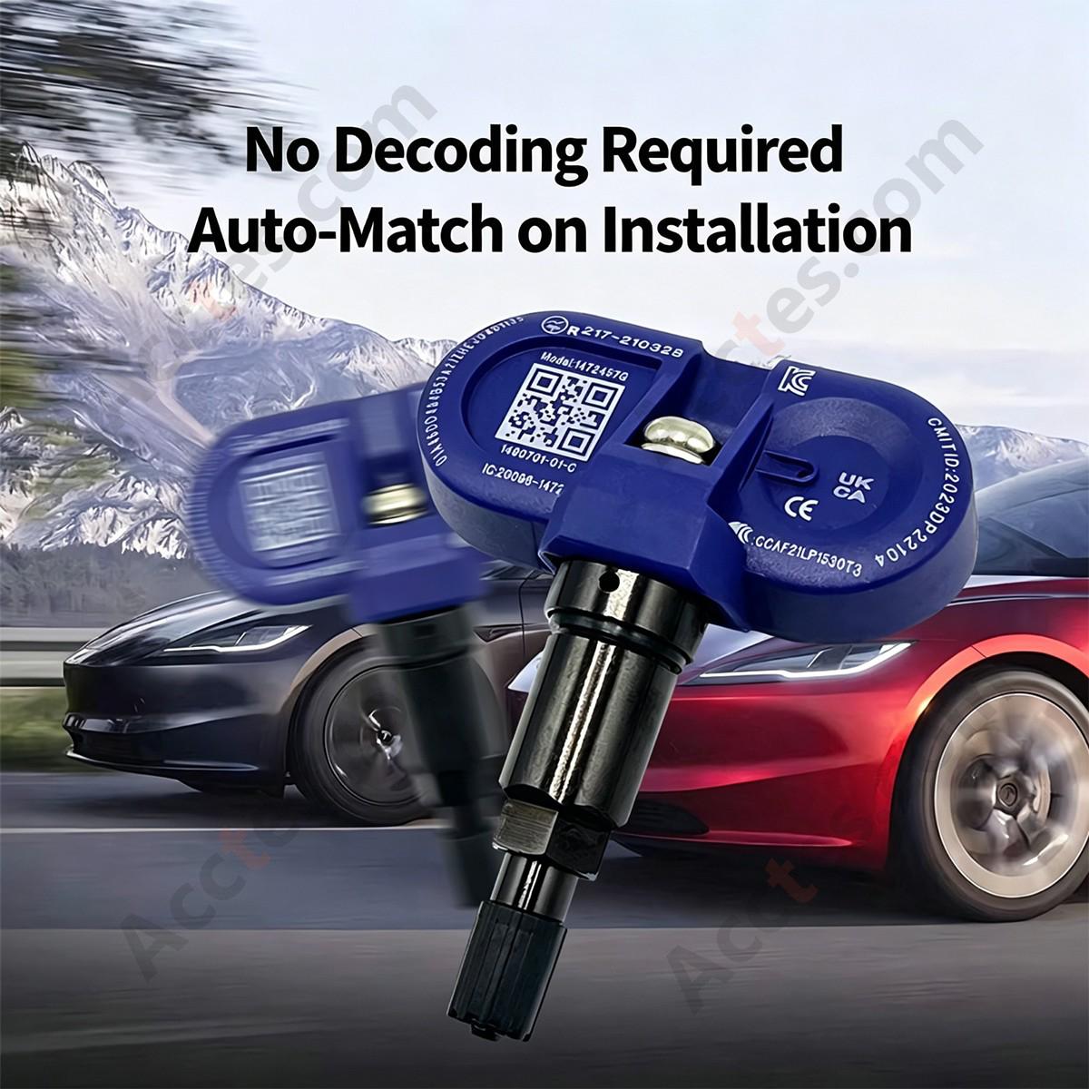 Bluetooth Tire Pressure Monitoring Sensor For Tesla All Models 4 Pieces