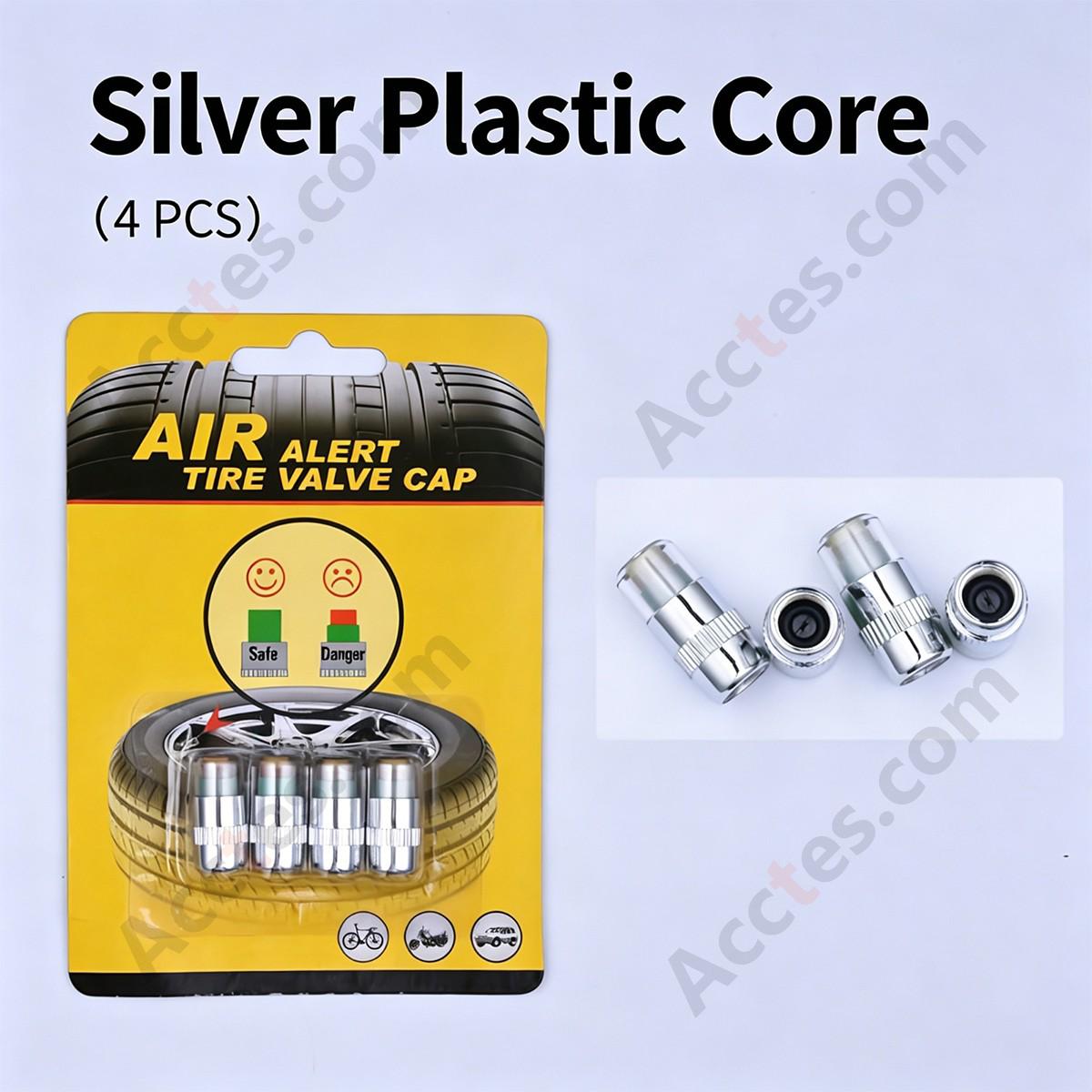 Universal 3 Color TPMS Indicator Valve Stem Caps Plastic Core 4 Pcs Set