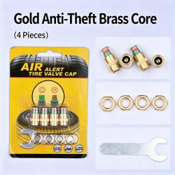 Universal 3 Color TPMS Indicator Valve Stem Caps Full Steel Anti Theft 4 Pcs Set