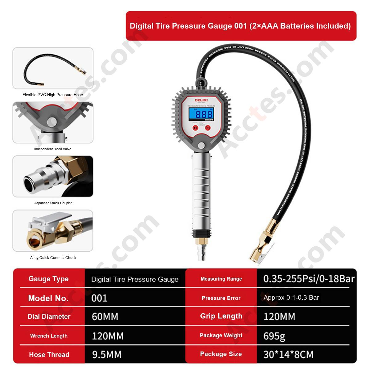 Digital Display Car Tire Pressure Gauge 0-18Bar Enhanced Model