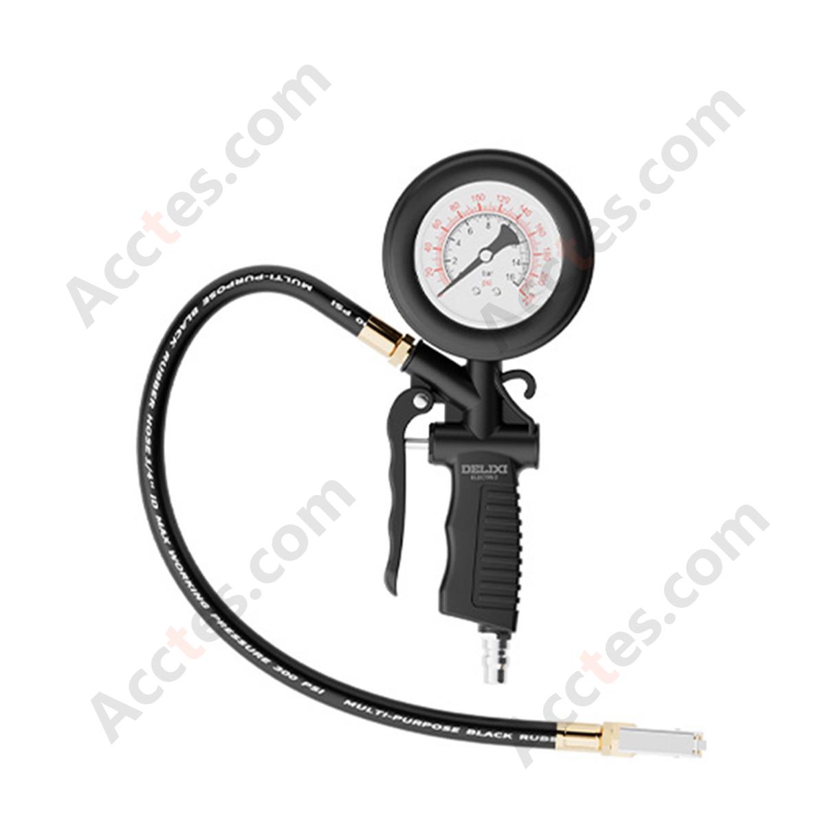 Oil Filled Mechanical Car Tire Pressure Gauge With 9 Meter Air Hose