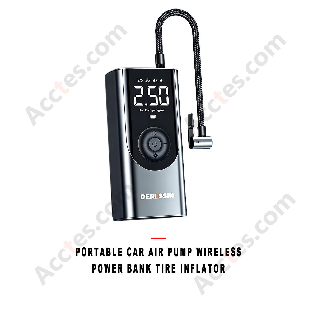 Portable Car Air Pump Wireless Power Bank Tire Inflator Electric Air Compressor