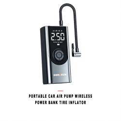 Portable Car Air Pump Wireless Power Bank Tire Inflator Electric Air Compressor