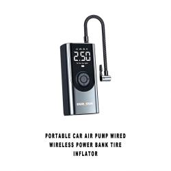 Portable Car Air Pump Wired Wireless Power Bank Tire Inflator Electric Air Compressor