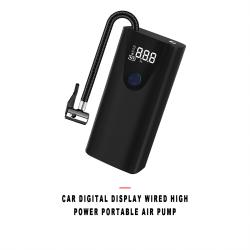 Car Tire Inflator Digital Display Wired High Power Portable Air Pump Black