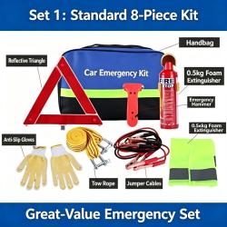 Car Emergency Kit 8 Pieces Roadside Rescue Tool Set