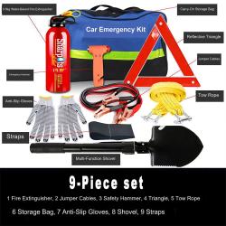 Car Emergency Kit 9 Pieces Roadside Rescue Tool Set