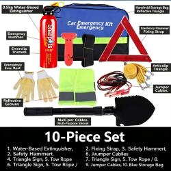 Car Emergency Kit 10 Pieces Roadside Rescue Tool Set