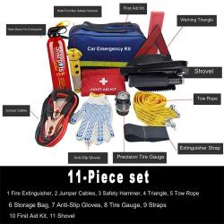 Car Emergency Kit 11 Pieces Roadside Rescue Tool Set