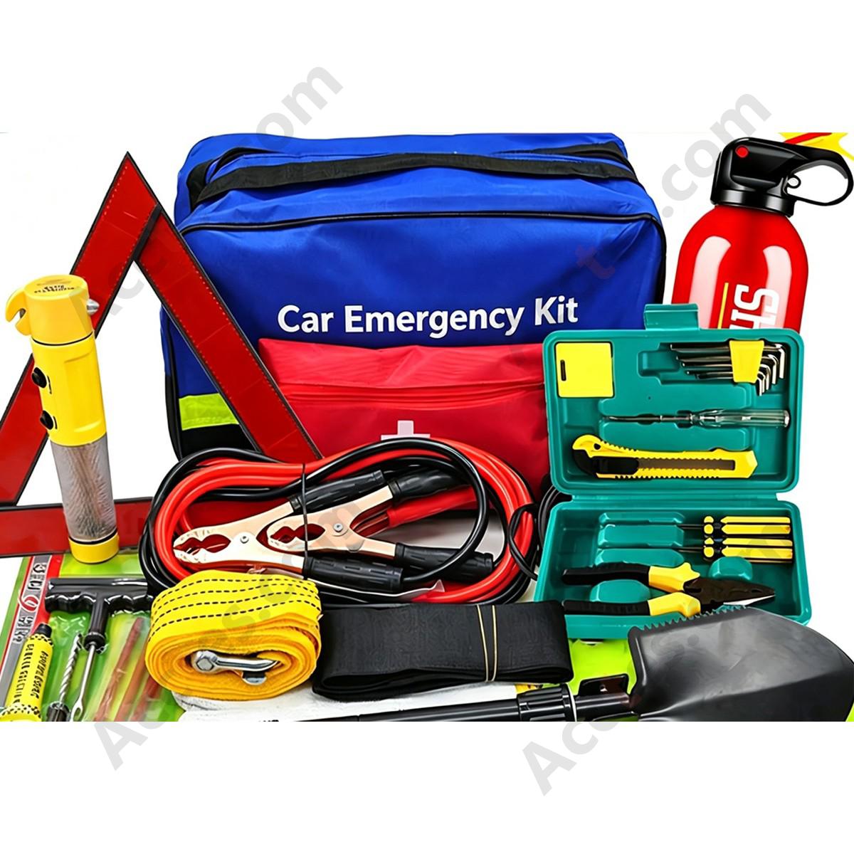Car Emergency Kit Deluxe 13 Pieces Roadside Rescue Tool Set