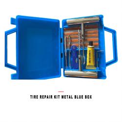 Car Tire Puncture Repair Kit Metal Blue Box Set