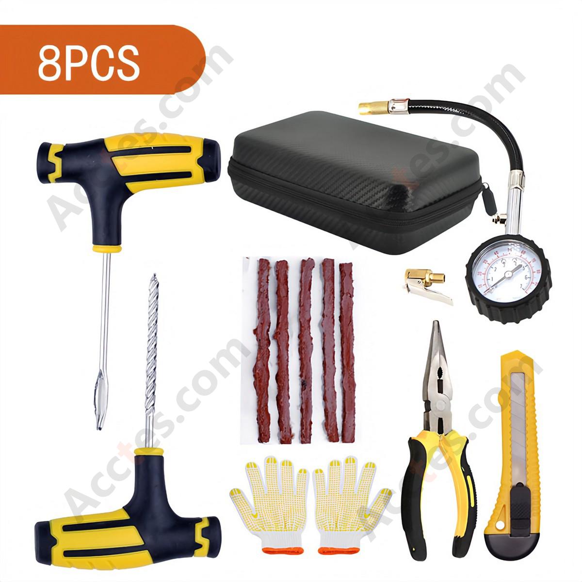 Car Tire Puncture Repair Kit 8 Pieces for Sedan