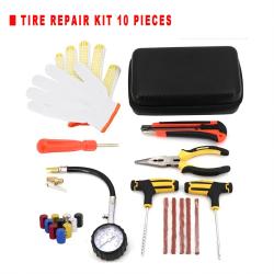 Car Tire Puncture Repair Kit 10 Pieces for Sedan