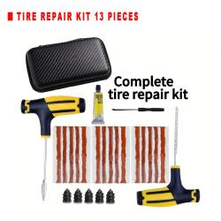 Car Tire Puncture Repair Kit 13 Pieces for Sedan