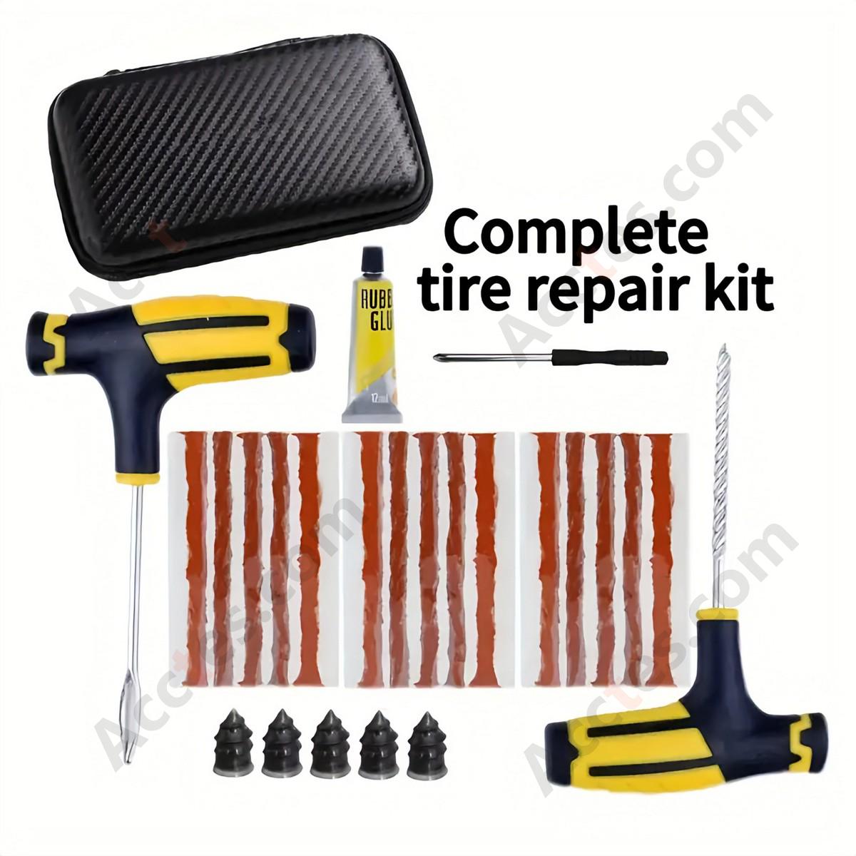 Car Tire Puncture Repair Kit 13 Pieces for Sedan