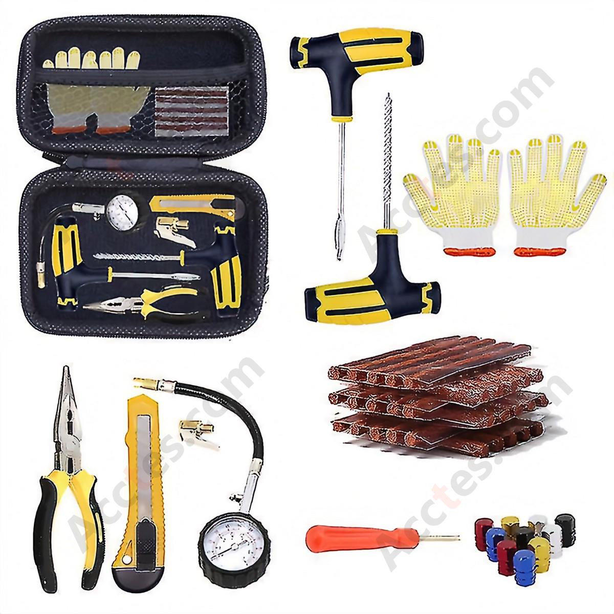 Car Tire Puncture Repair Kit 15 Pieces for Sedan