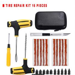Car Tire Puncture Repair Kit 16 Pieces for Sedan