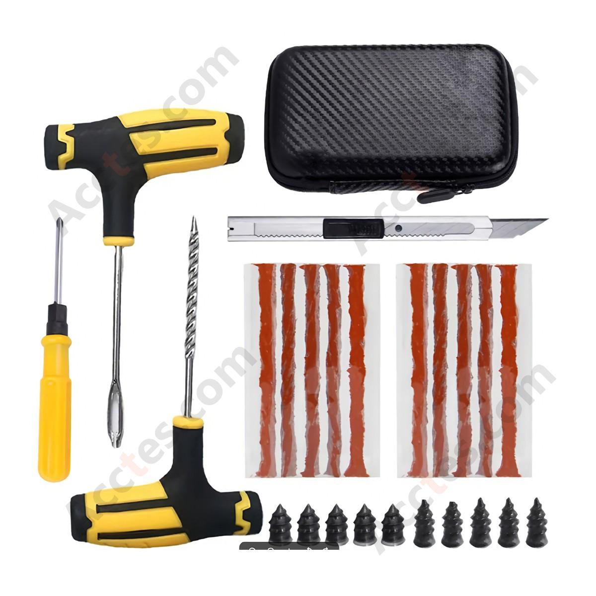 Car Tire Puncture Repair Kit 16 Pieces for Sedan